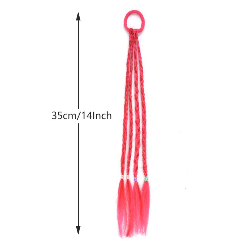 Colored Hair Extensions for Kids Ponytail Hair Accessories Clip In Ponytail with Rubber Bands for Women Synthetic Hair Pieces