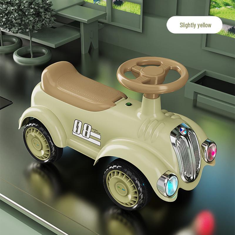 Balance Scooter im Vintage-Stil für Kinder von 1-3 Jahren - Wackel-Spielzeugauto für Kleinkinder