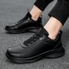 Men's shoes autumn and winter black leather sneakers men's lightweight outdoor couple casual running travel shoes