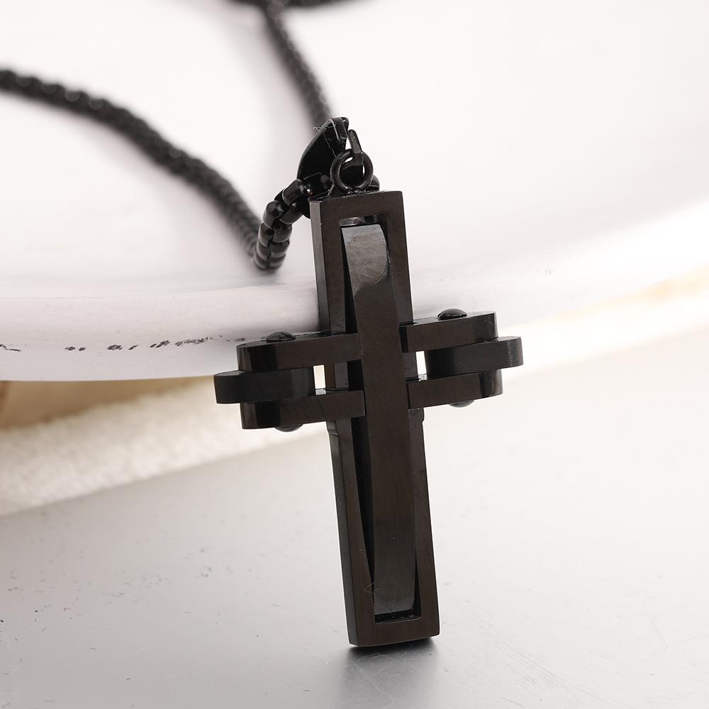 2025 Unique Creative Design Stainless Steel Cross Couple Necklace - Versatile and Fashionable