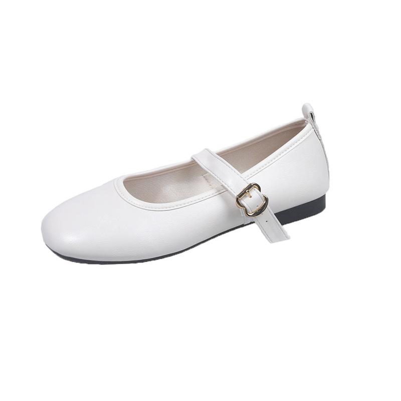 22 Spring New Retro Flat-soled Single Shoes Square Head Beautiful One-word Buckle Mary Jane