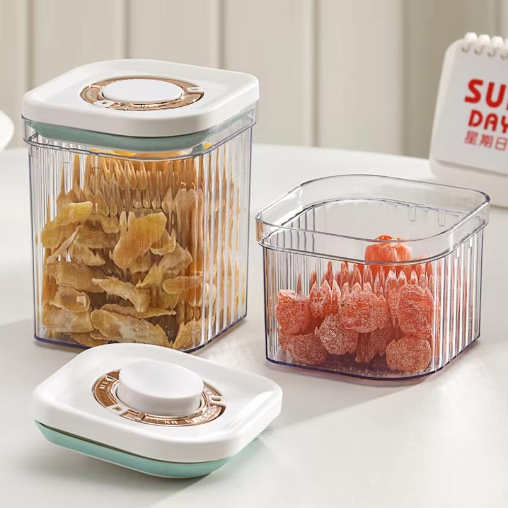 Plastic Grains Storage Jar Stripe Pattern Milk Powder Can Food Sealing Jar  Home