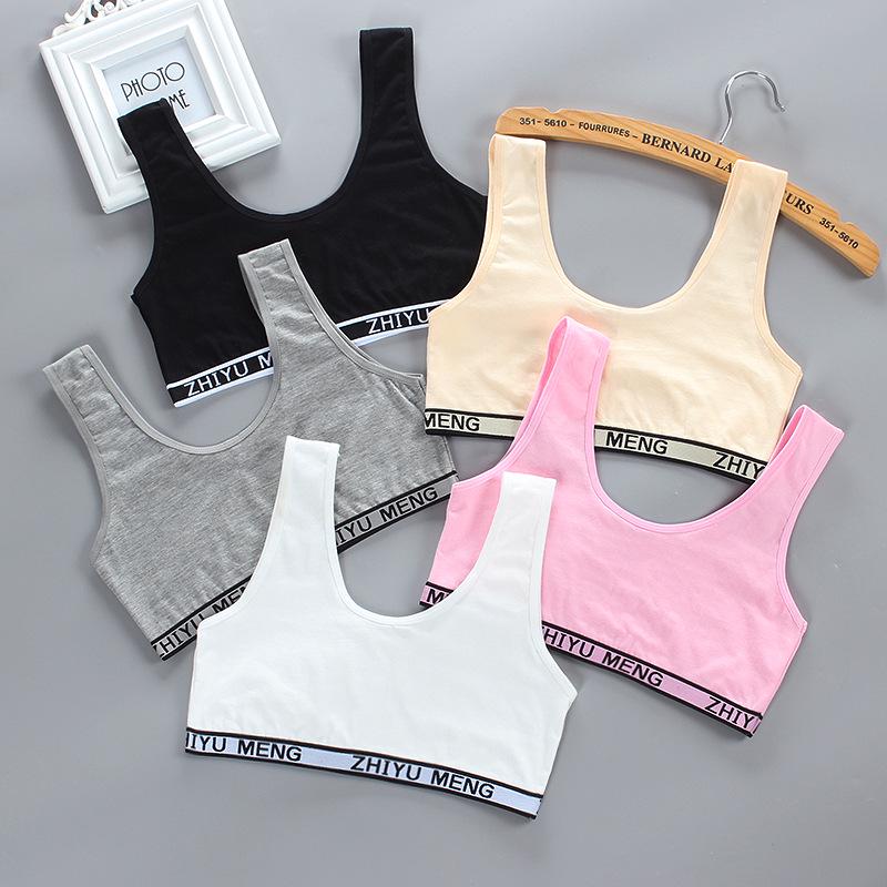 Cotton Teen Girl Training Bra Free Size 8-18 Years Puberty Adolescent Vest Wireless Children Tank Tops