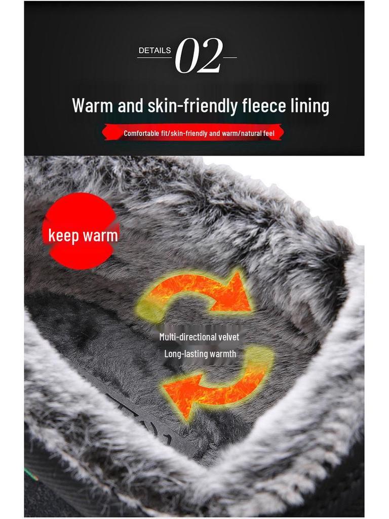 Men's Waterproof Non-Slip Winter Shoes - Thick Velvet Warmth for Middle-Aged and Elderly