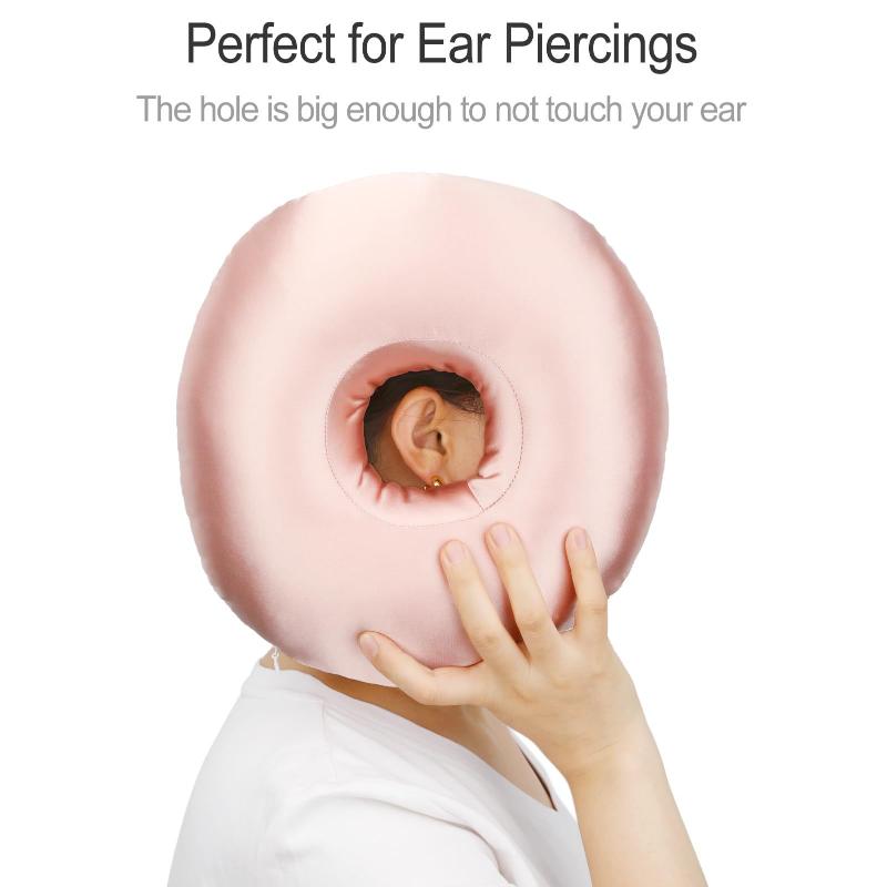 Ear Piercing Pillow For Side Sleepers O Shaped Ear Guards Pillow With Ear Hole For Home Travel For Pain Ear Pressure Sores