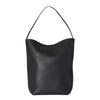 The Row Large Capacity Genuine Leather Lychee Pattern Bucket Tote for School Commuting