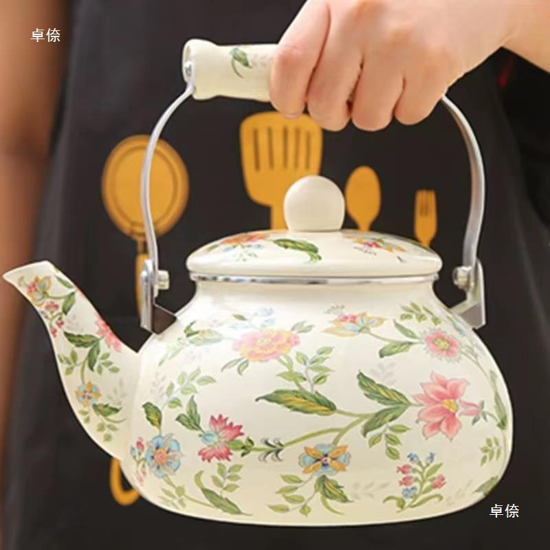 Enamel teapot Enamel enamel pot Kettle Boiling flower tea Induction cooker Universal