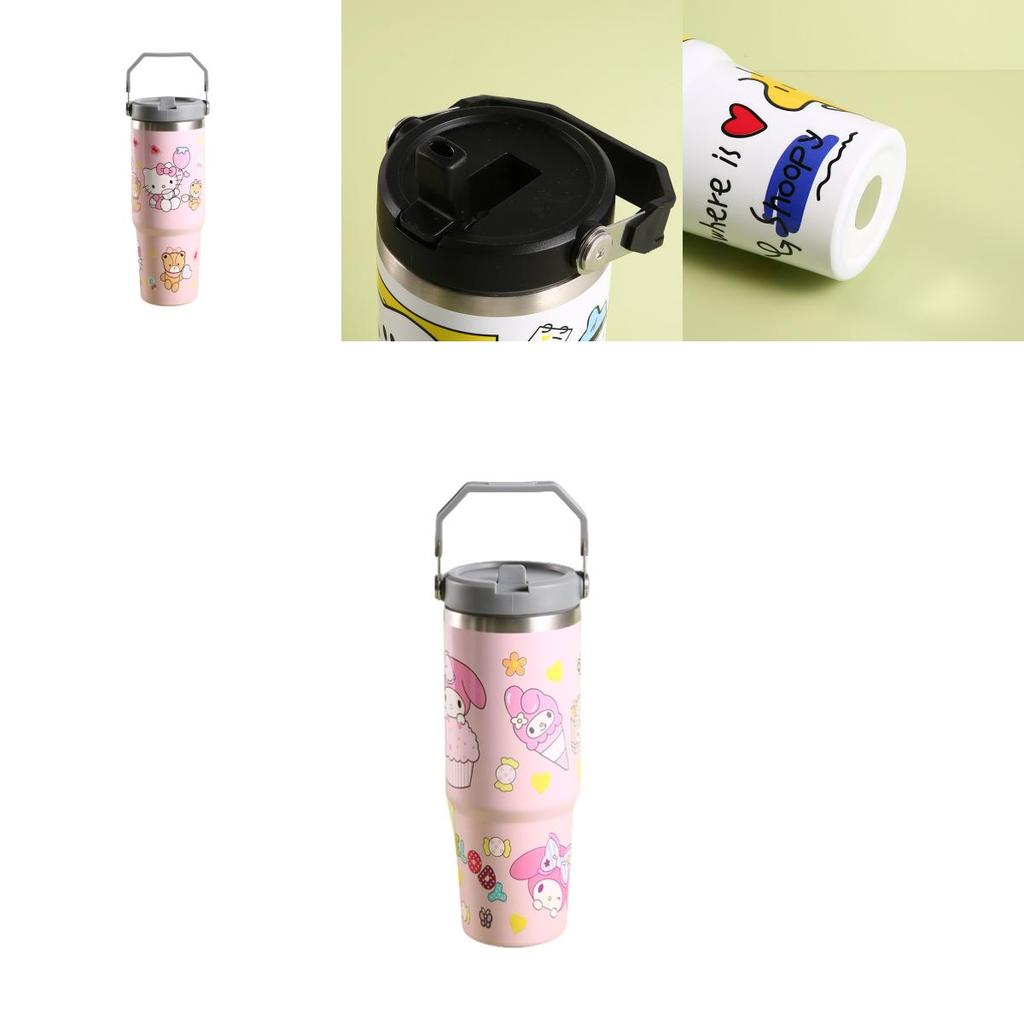 Hochwertiger Edelstahl-Vakuumisolierbecher mit Cartoon-Muster und großem Fassungsvermögen 30 oz