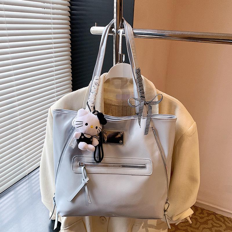 Trendy Solid Color Fashion Handbag Women's 2025 New Simple Texture Underarm Bag Niche Versatile Shoulder Bag
