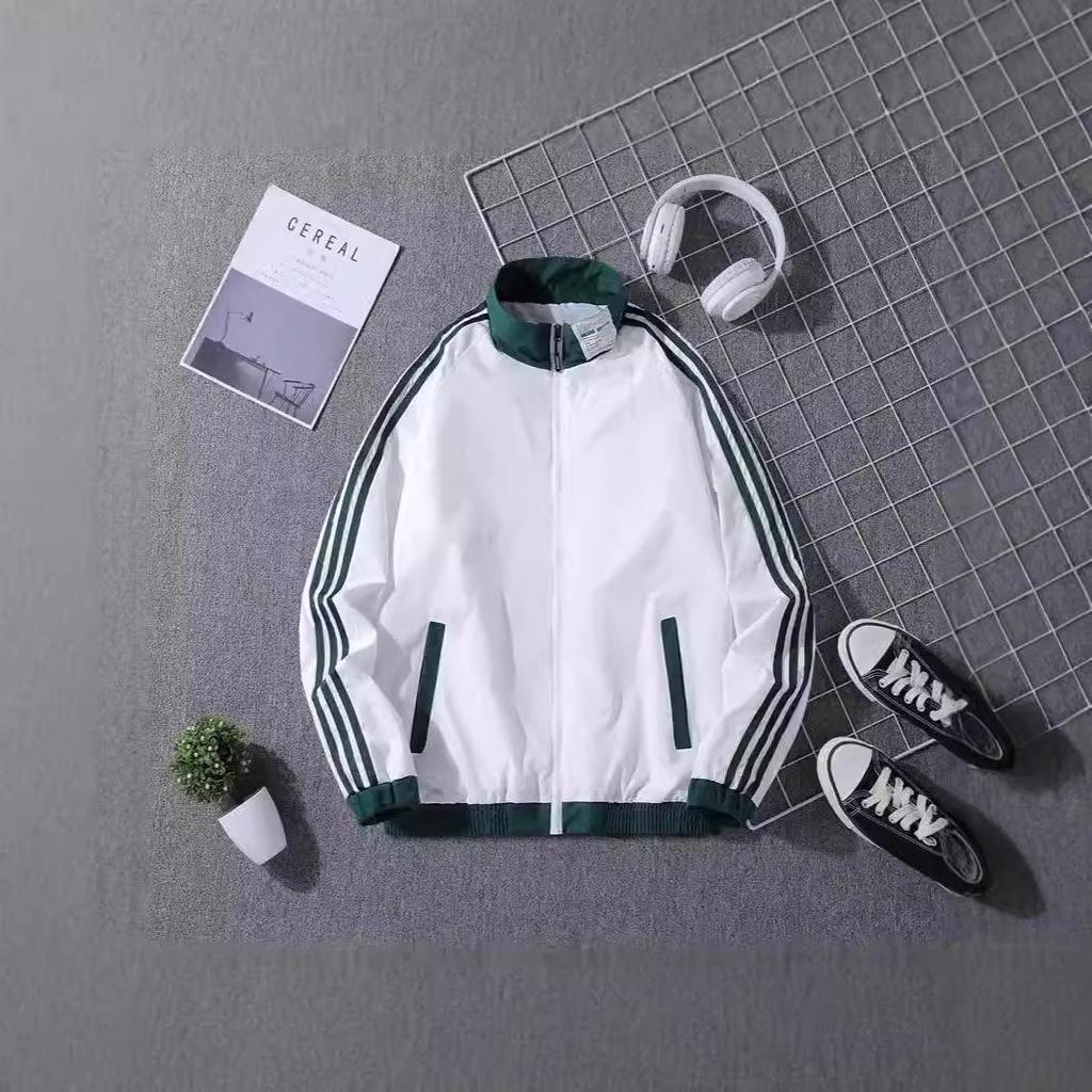 מעיל גברים צווארון בייסבול מעיל גברים שלושה פסים טופ קז'ואל גברים ריצה מעיל ספורט גברים