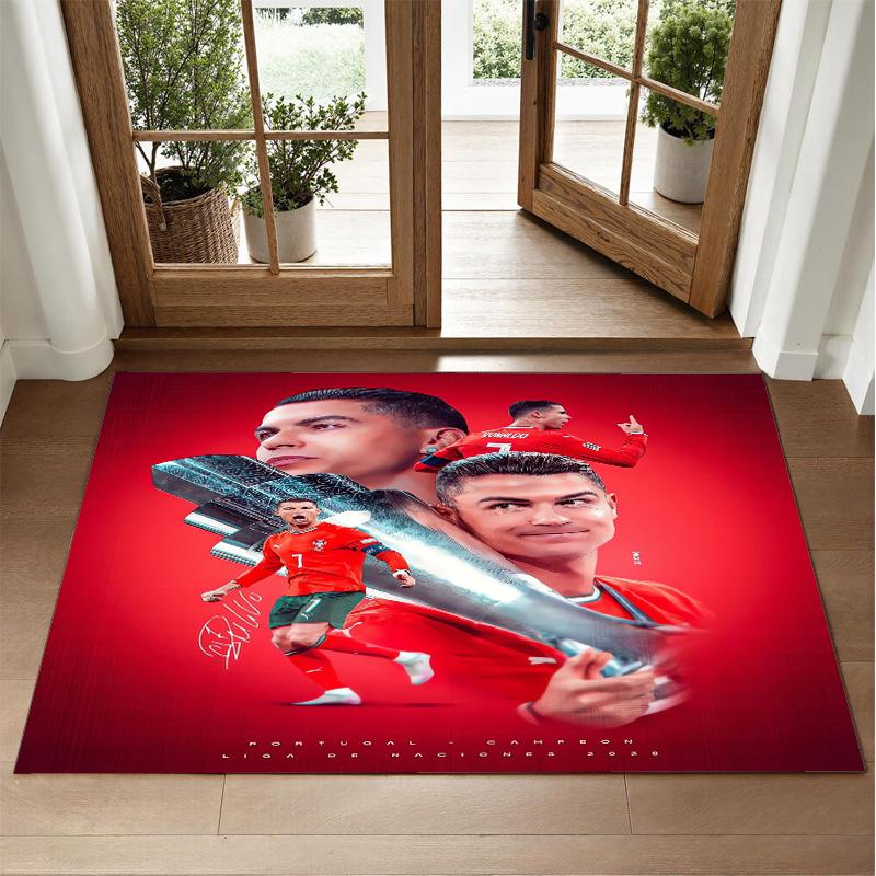 Kobercový design Cristiano Ronaldo z křišťálového sametu Měkká dekorativní podložka do ložnice Vstup