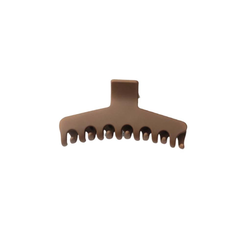 

Квадратный силиконовый зажим-акула безопасный зажим для волос в форме прямой линии эластичный пластиковый зажим для волос работа кофейный