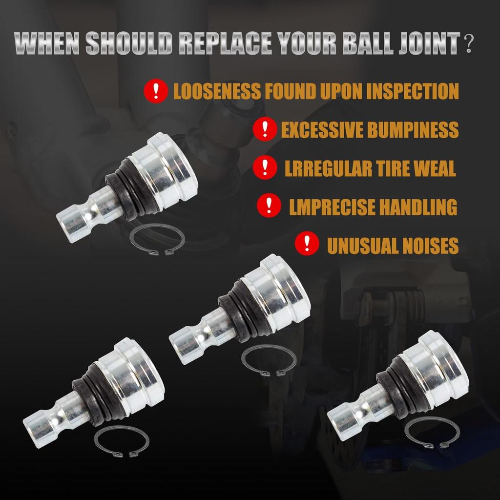 RANSOTO Upper and Lower Front Ball Joint Compatible with Polaris RZR 570 800 900 All Models Ranger Scrambler Sportsman Repace 7061220 7061187 7081505