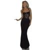 European Spring/Summer Lace Patchwork Halter Neck Slim-fit Waist-cinching Dress