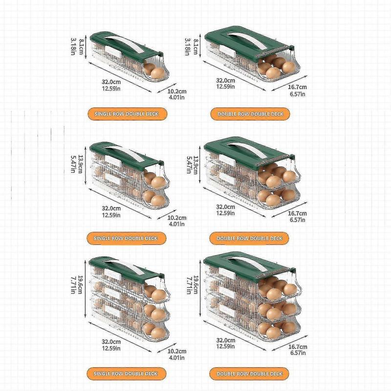 Egg Storage Box Refrigerator Preservation Rolling Egg Box Holder Drawer Type Kitchen Storage Egg Box