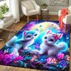 1pc Cute Fox In the Moonlight Print, Design Indoor Area Rug - Soft, Anti-Slip, and Durable Gaming Room Decor for Bedroom