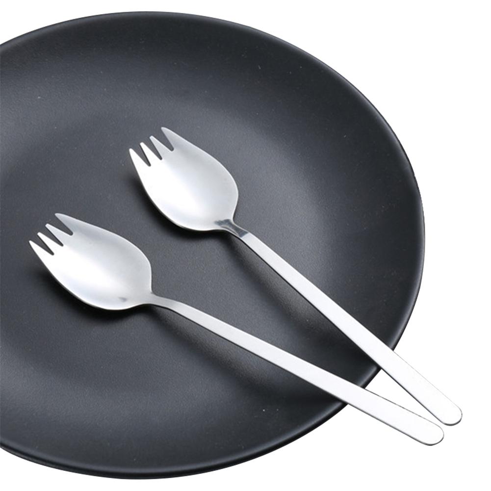 10Pcs Spork Spoon Fork Cutlery Long Handle Spoon Fork Silverware Multipurpose Portable Noodle Fork for Dessert Ice Cream Salad