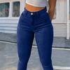 Ladies' Color Casual Pants Versatile Slim Fit Straight Leg Denim Jeans