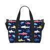 Cute Cartoon Sharks Pattern Travel Duffel Bag Unisex Multipurpose Workout Luggage Bags Lightweight Waterproof Portable Handbag