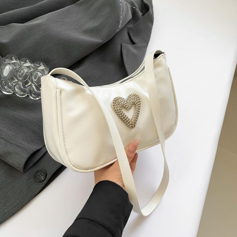 Elegant Pu Leather Shoulder Bag For Women 2024 Fashionable Underarm Purse