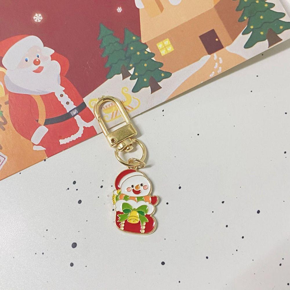 

Stocking Christmas Keyring Santa Claus Snowman Bag Hanging Fashion Reindeer Pendant Kids Snowman