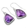 Natural Brazilian Amethyst Gemstone 925 Solid Sterling Silver Earring 1.50" b9L65