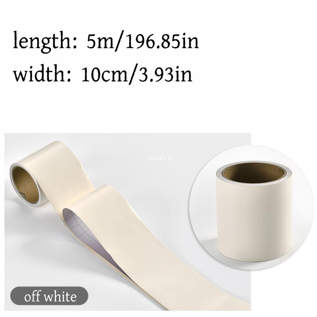 1PC 5m/196.85inch PVC Self-adhesive Baseboard Waterproof Wall Sticker Window Sill Door Frame Edge Wrapping Renovation Decorative