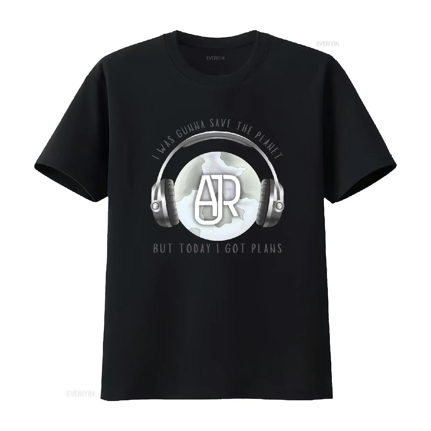 

Футболка AJR The Maybe Man Tour Inertia Я собирался спасти планету Группа винтажная Стиранный мужской Растягивающийся Универсальный Унисекс S чёрный