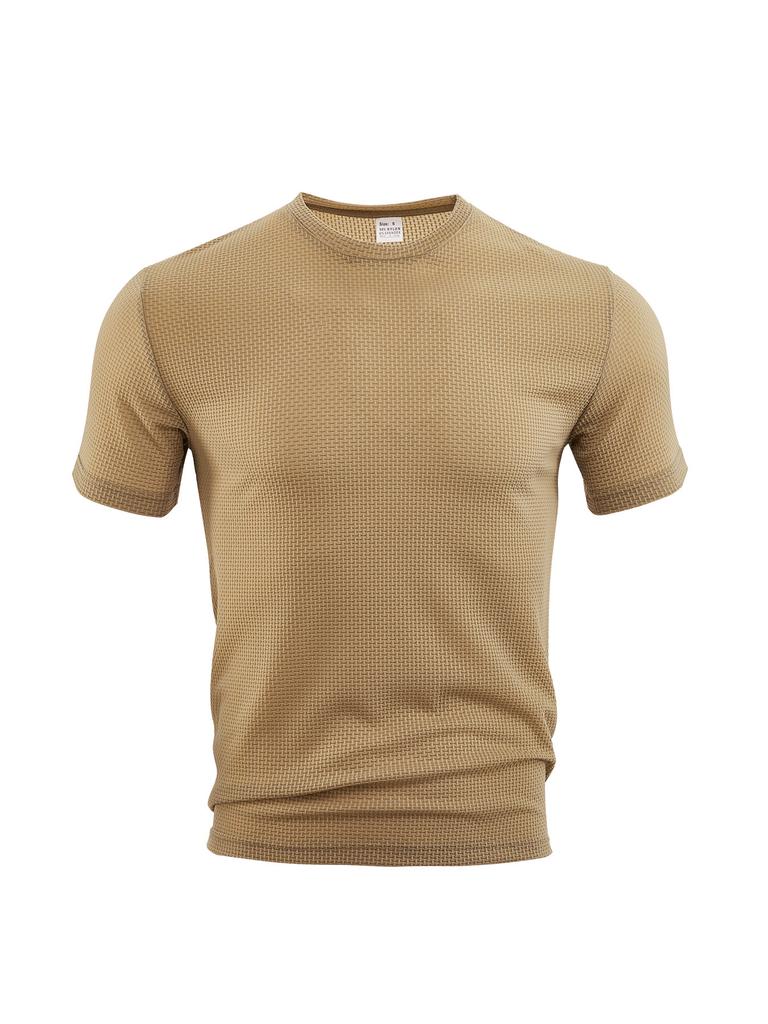 European size men's clothing TK summer thin sports and leisure loose breathable quick-drying seersucker men's short-sleeved T-shirt