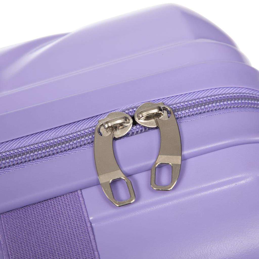 14"/19"/24"/28" 4-Piece ABS Spinner Luggage Set – Large & Medium Sizes – Integrated Combination Lock & 14" Cosmetic Bag (Blue + Purple)