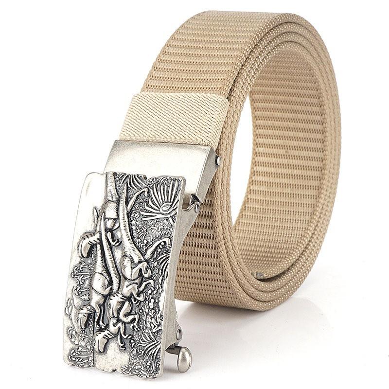 

Alloy Belt Automatic Buckle Men s Nylon Middle-aged Trend All-matching Korean Pants 120cm
