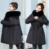 Women Winter Cotton Jacket Slim Down Thick Warm Liner Non Removable Long Pie Overcoat New