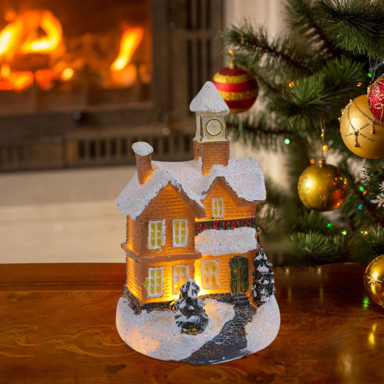 

Рождественский снежный деревенский дом светящийся орнамент для вечеринки DIY спальня год