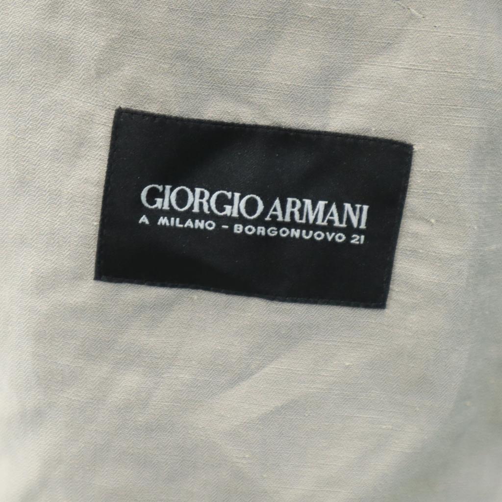 Giorgio Armani Made In Italy Linen Blend Herringbone Pattern Tailored Jacket Men's Used