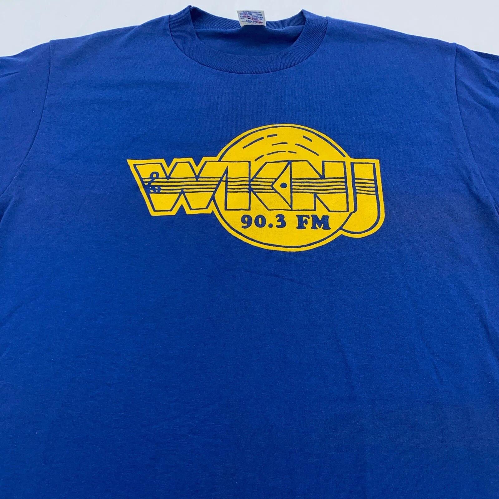

vintage 80s WKNJ 90.3 FM NEW JERSEY MUSIC RADIO T-Shirt MEDIUM/LARGE soft thin 3XL