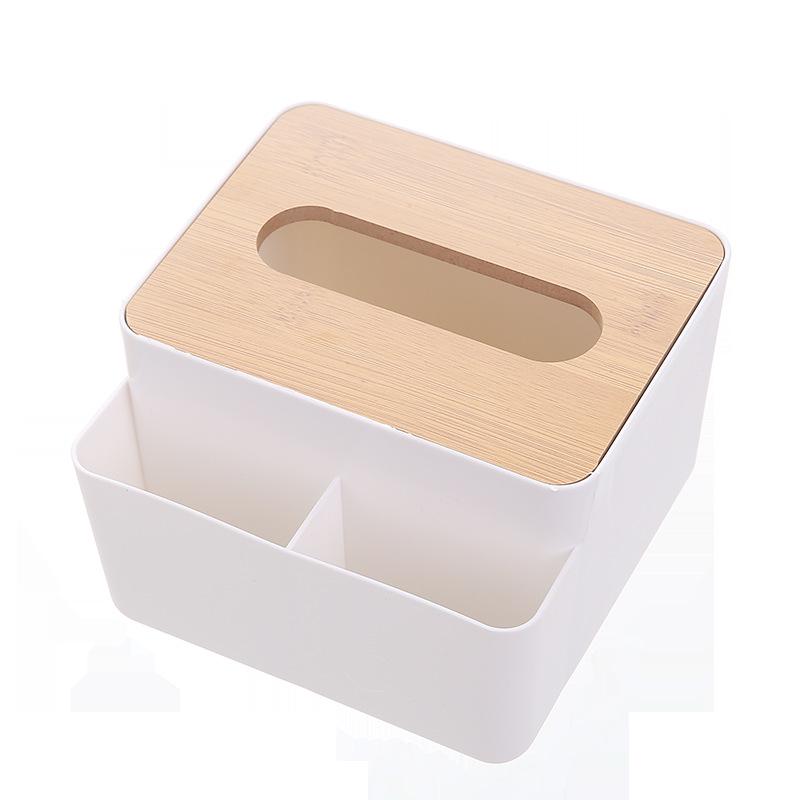 Minimalist Wooden Lid Tissue and Remote Control Storage Box