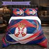 Serbia Pattern 3 Pieces Bedding Set Soft Microfiber Duvet Cover with Pillow Cases for Bedroom