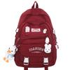 Grundschulmädchen Junior High School Schülerin Burgunderfarbener Rucksack High School Schüler College Student Rucksack