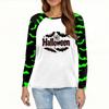 Women's T Shirt Halloween Print Long Sleeve Daily Fashion Basic Round Neck Raglan Sleeve Top