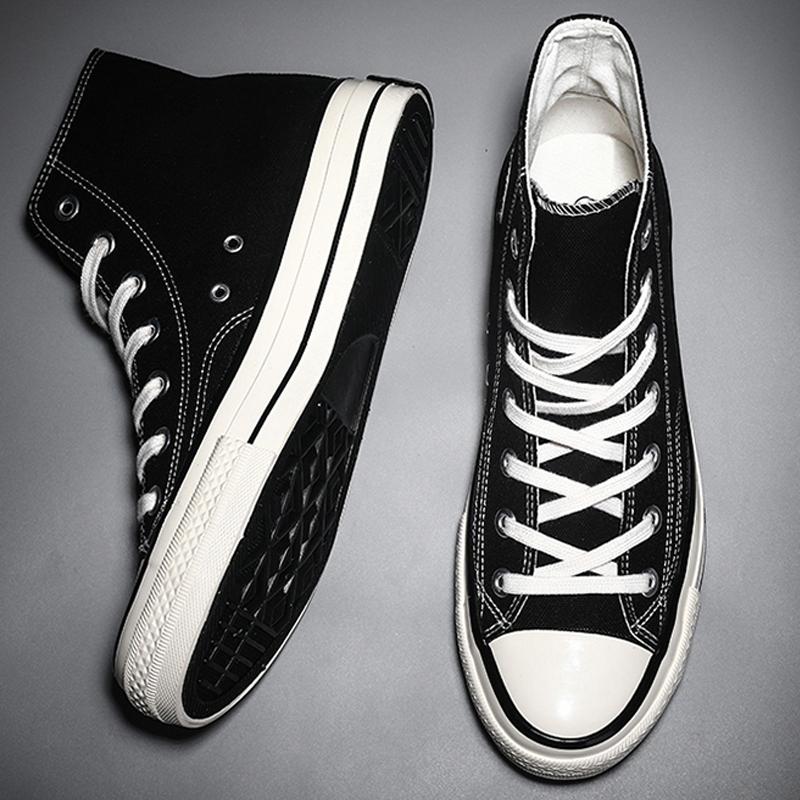 Men Canvas Shoes High Top Vulcanized Sneakers Casual Flats Man Shoes White Espadrilles For Women Classic Unisex Vulcanize Shoe