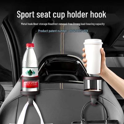 Multifunctional Car Seat Back Hook & Cup Holder for Rear Storage