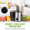 Ultra Power Centrifugal Juicer Machine Feed Fruit Vegetable Extractor 400W Dual Speed Control 304 Stainless Filter Blade 1600ml