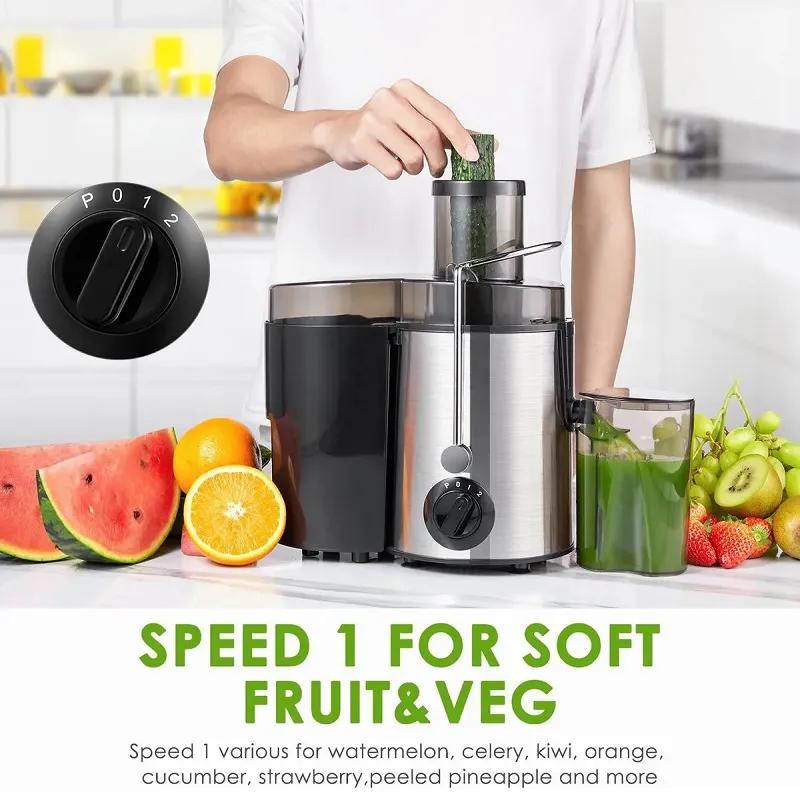 Ultra Power Centrifugal Juicer Machine Feed Fruit Vegetable Extractor 400W Dual Speed Control 304 Stainless Filter Blade 1600ml