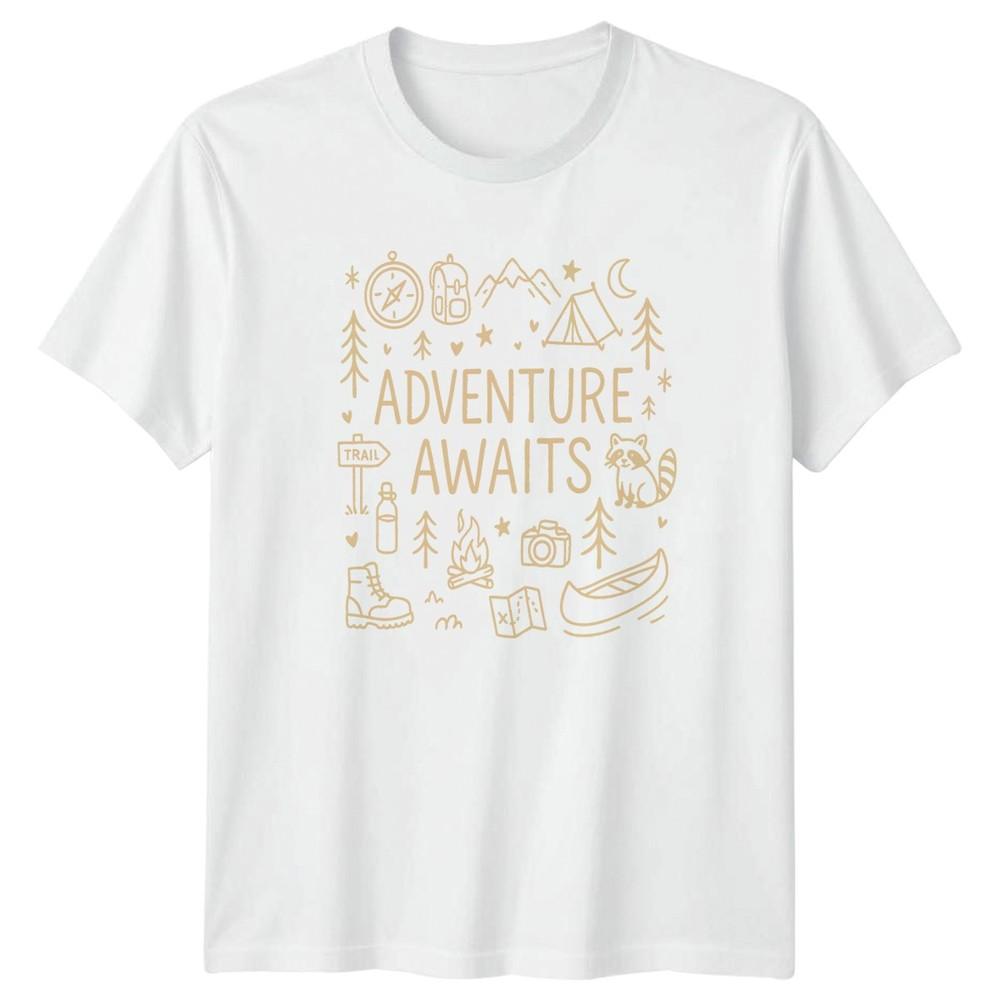 Adventure Awaits TShirt Hiking Camping Birthday Gift For Him And Her S