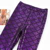 Herbst Winter Glänzende Schuppen Hosen Mädchen Plus Samt Warm Halten Hose Schlanke Bunte Meerjungfrau Hose