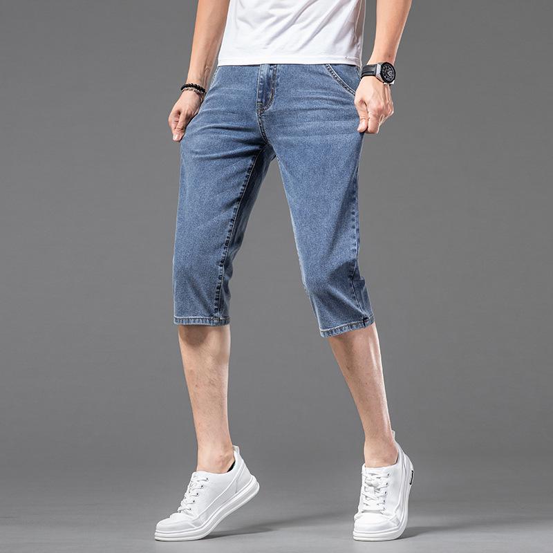 Trendy Men's Loose Straight Cropped Jeans for All Seasons