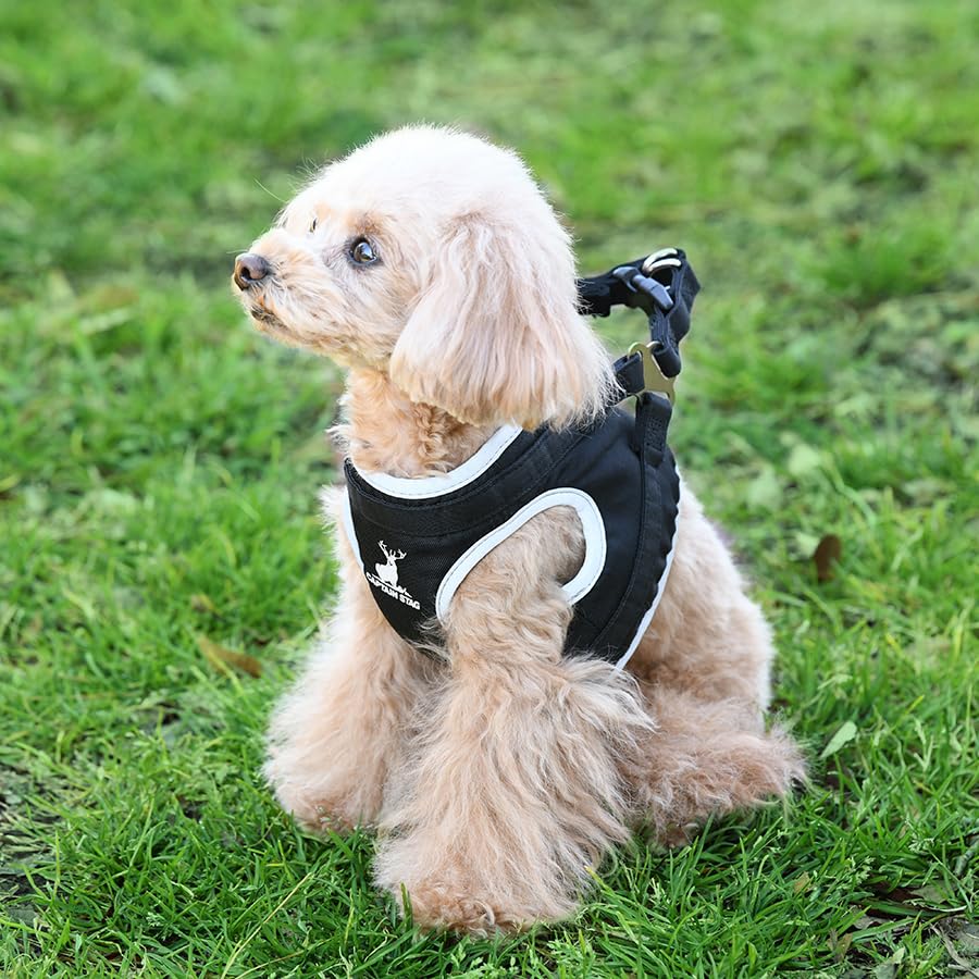 CAPTAIN STAG Deer Logo Harness Small Dog Deer Banchou Perfect for and Glamping Harness, Design, Camping, Outdoors, (Black, Small)