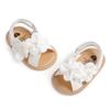 0-18M Kleinkind Baby Mädchen Sommersandalen Niedliche 3D-Blumenverzierungen Rutschfeste Flachsohlen Schuhe Säuglinge Neugeborene Erste Laufschuhe
