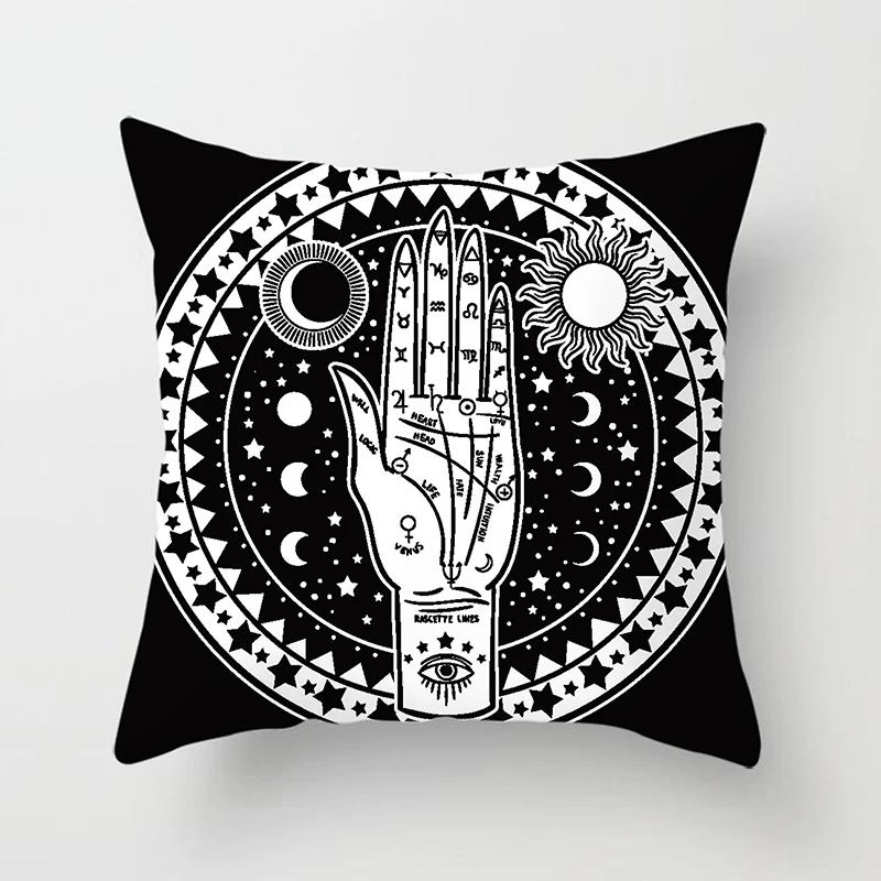 Home Decor Sun & Moon Themed Cosmic Throw Pillow Covers Pattern Cushion Cover Suitable For Sofa Bedroom Car Pillow Cover