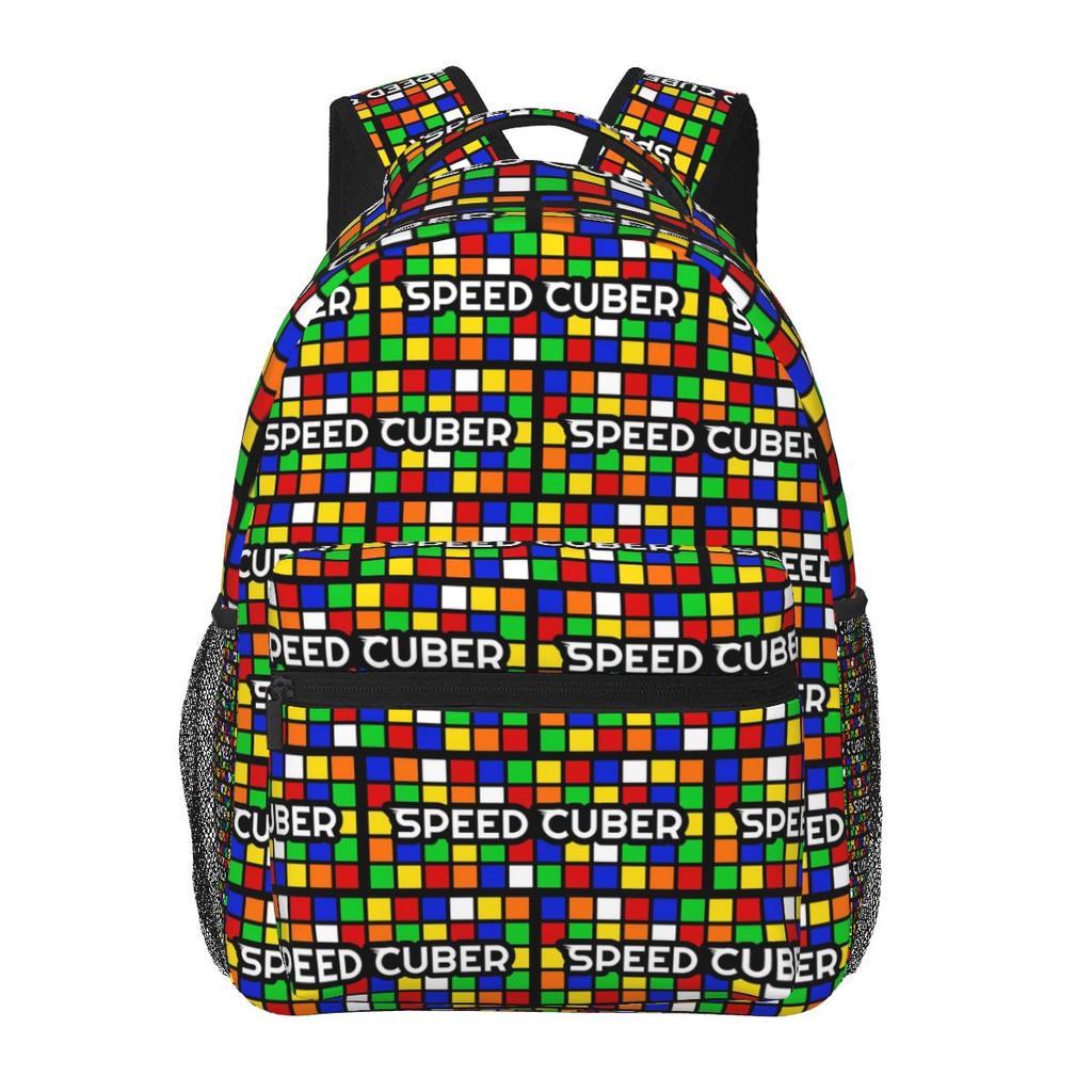 Math Rubik Rubix Rubics Giocatore Cubo Amanti della Matematica Zaino Studente Borsa Scolastica Zaino da Giorno per Escursioni Uomo Donna Borsa per Libri Borse a Spalla